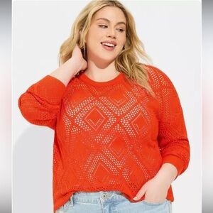 NWT Torrid Pointelle Pullover Long Sleeve Sweater, Size 2X